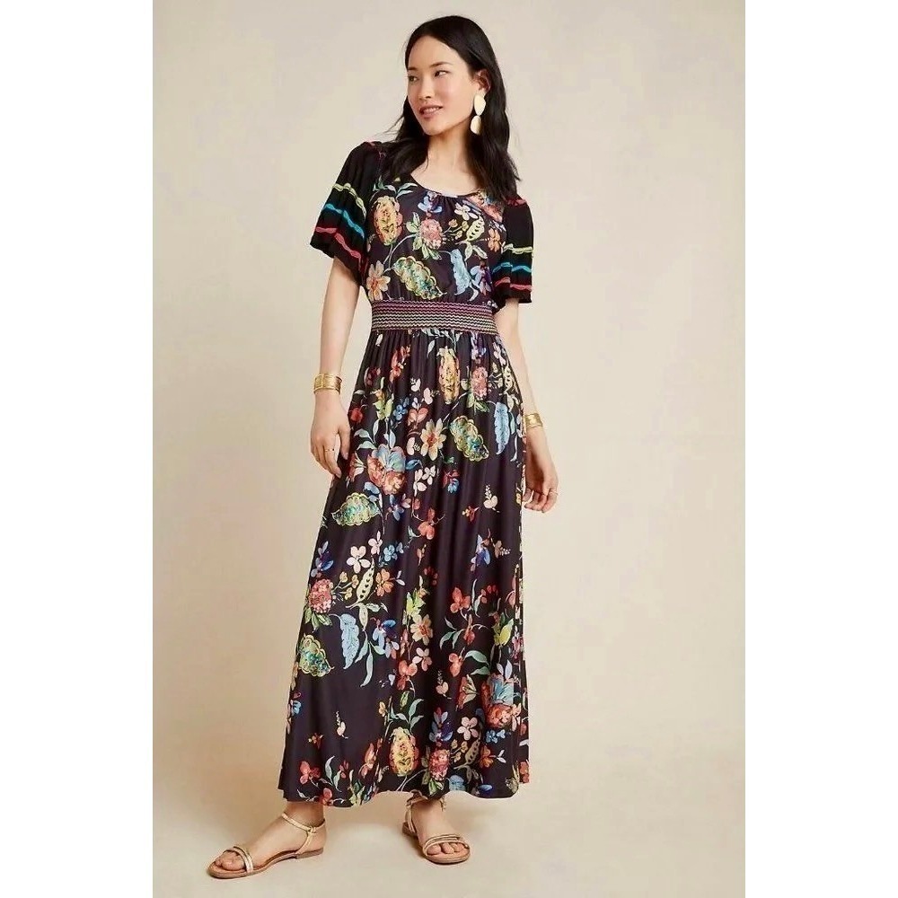 NWT!! Anthropologie ALDOMARTINS Catalonia Floral Paisley Maxi Dress Medium